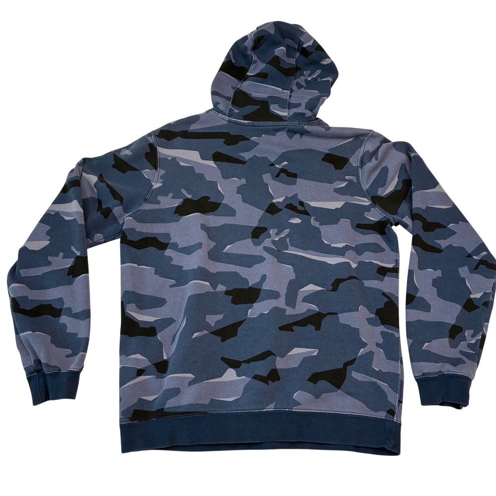 Nike Hoodie Mens Medium Blue Camo Futura Logo Pullover Fleece Sweatshirt Sport - Picture 6 of 8